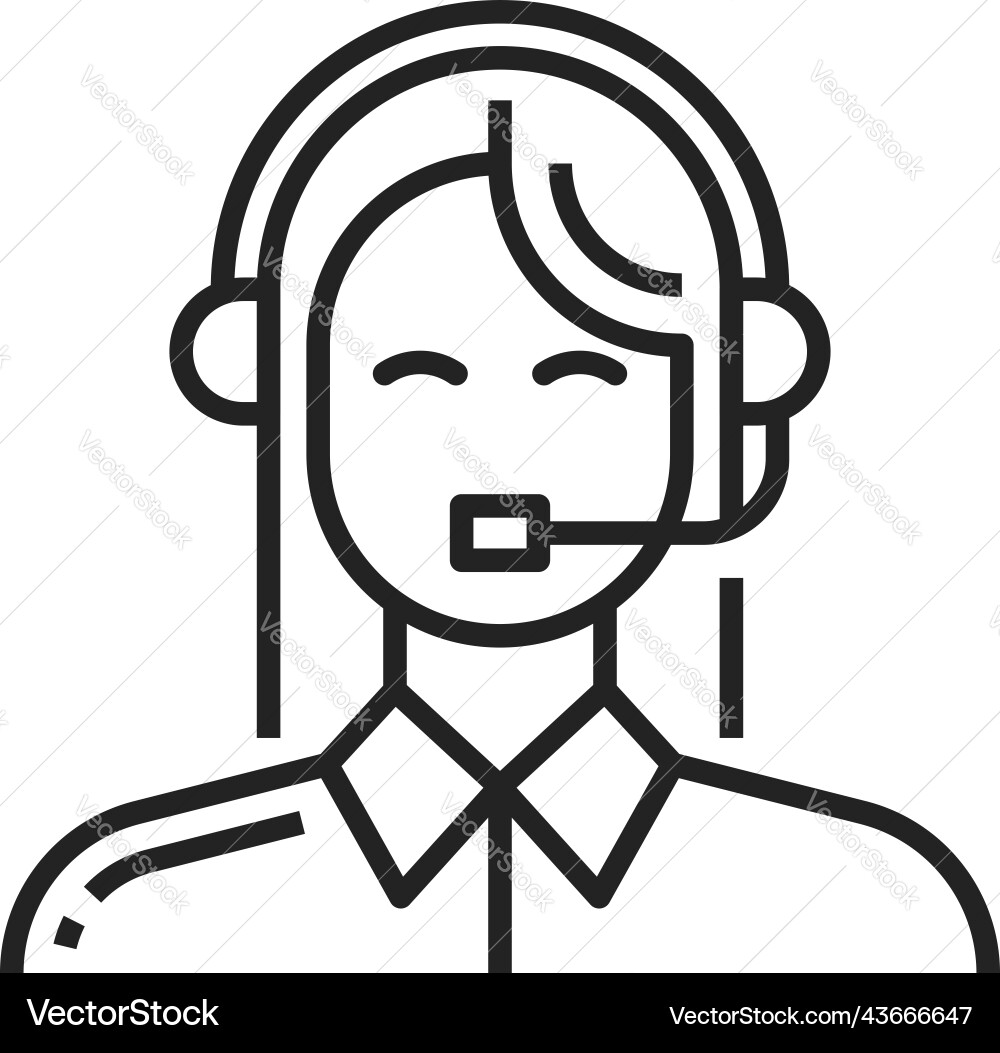 Online consultant with headphones customer service vector image