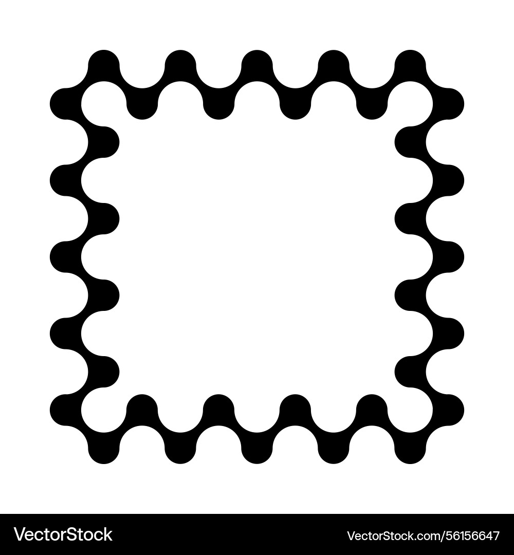 Ornate square frame with repeating wavy inner vector image