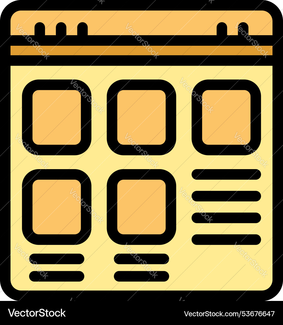 Website wireframe showing template structure Website wireframe showing template structure vector image