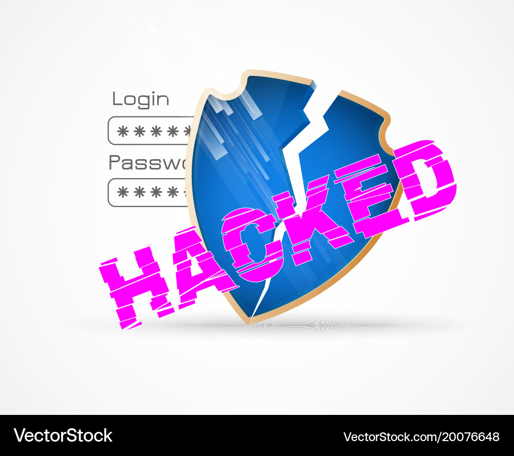 Hacker attack data security theme vector image
