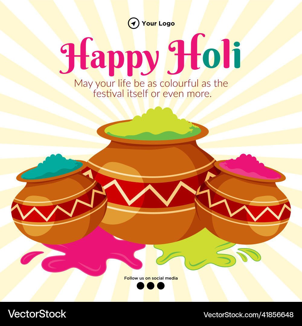 Happy holi banner design Happy holi banner design vector image