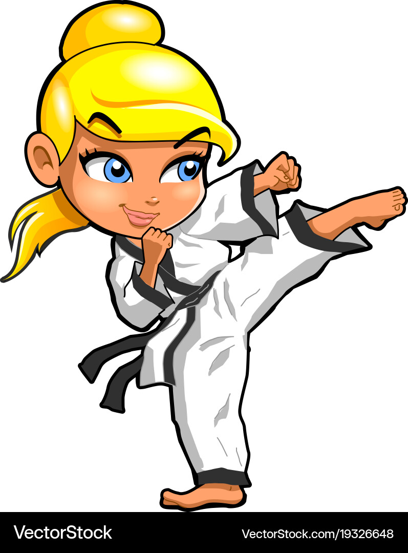 Karate Girl Illustration vector image