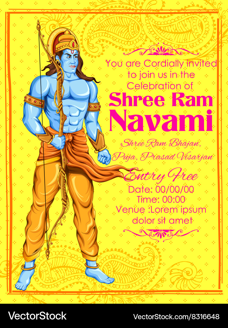 Lord Rama Ram Navami Celebration Vector Image