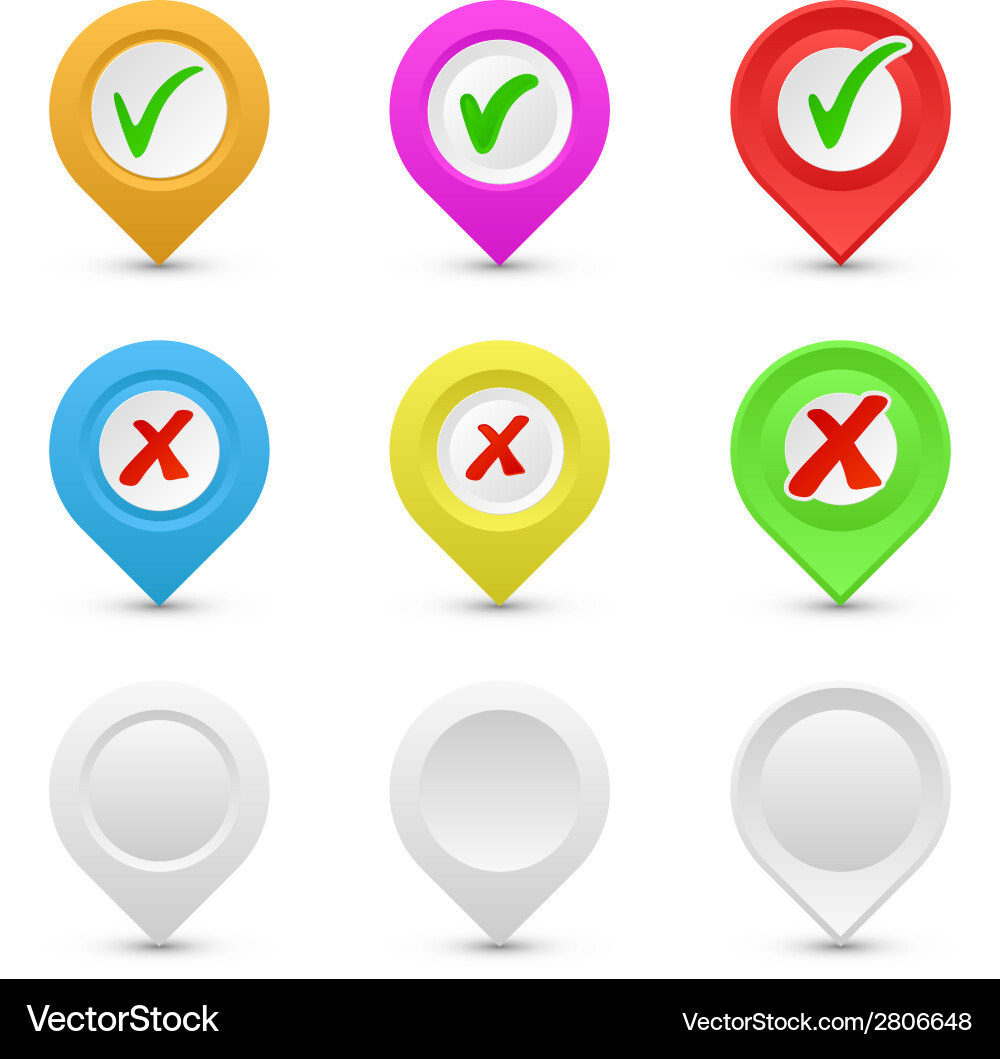 Map pointer with check mark vector image