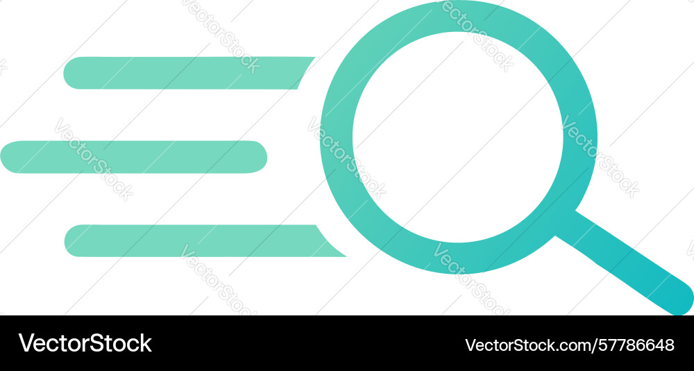 Minimalist search icon with horizontal lines vector image