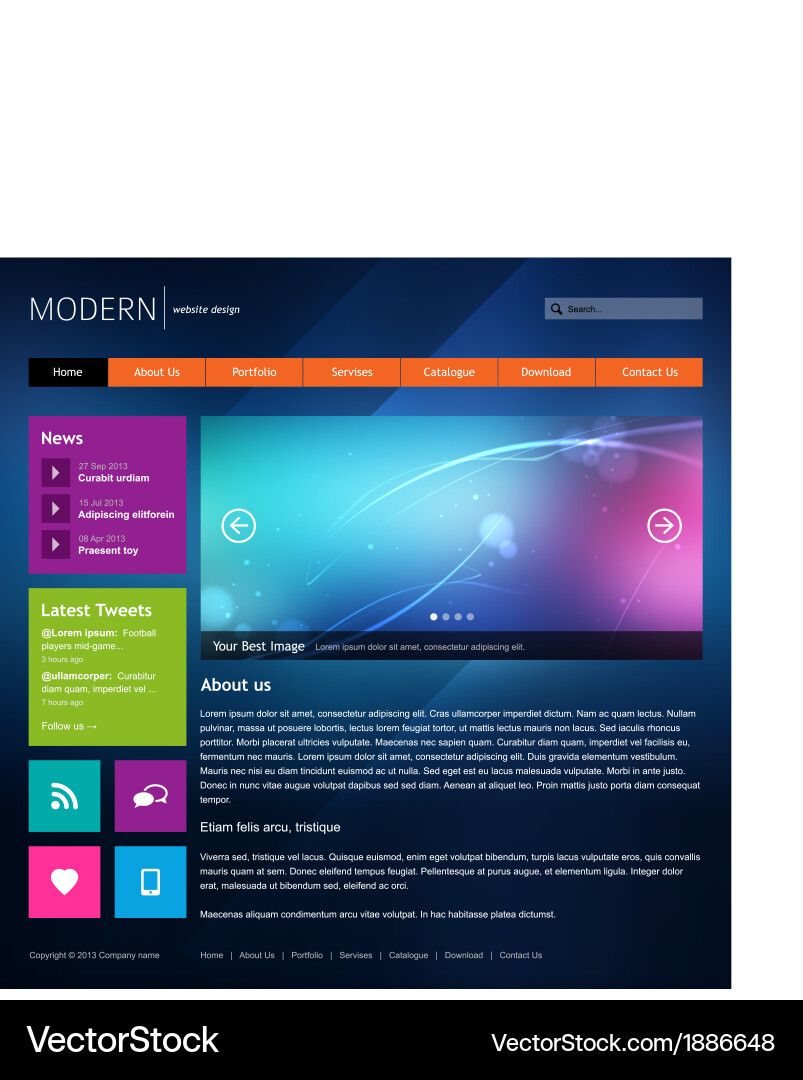 Modern Website Template - Abstract Background vector image