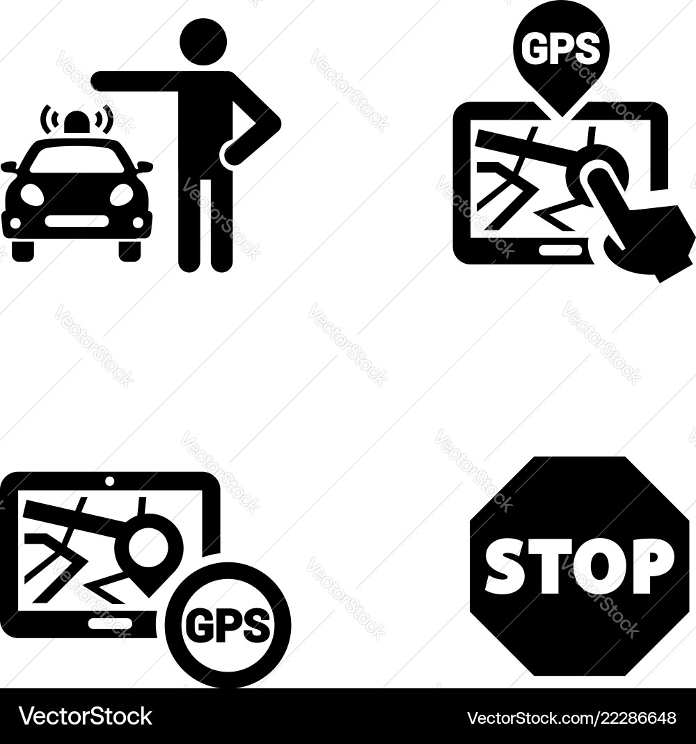 Public spaces signals format icon set vector image