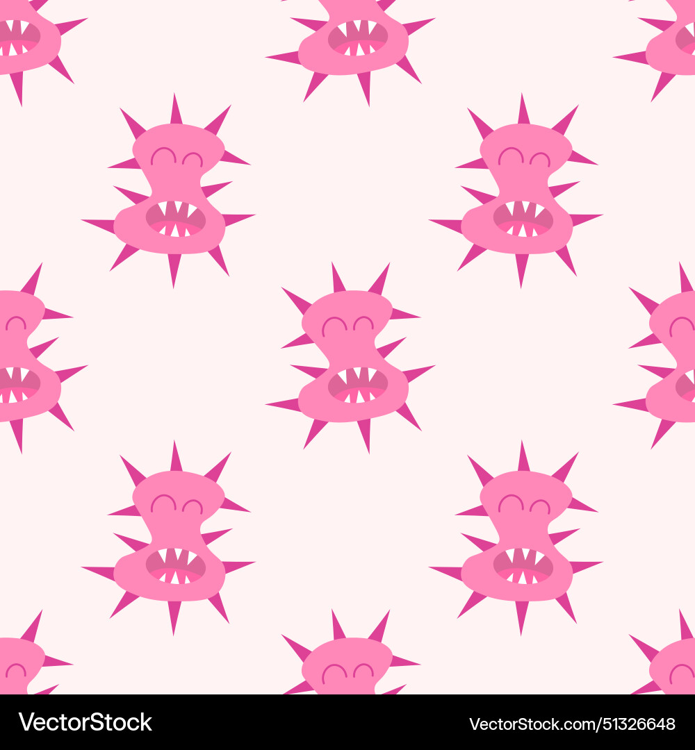 Seamless pattern with character bacteria microbe Seamless pattern with character bacteria microbe Vector Image