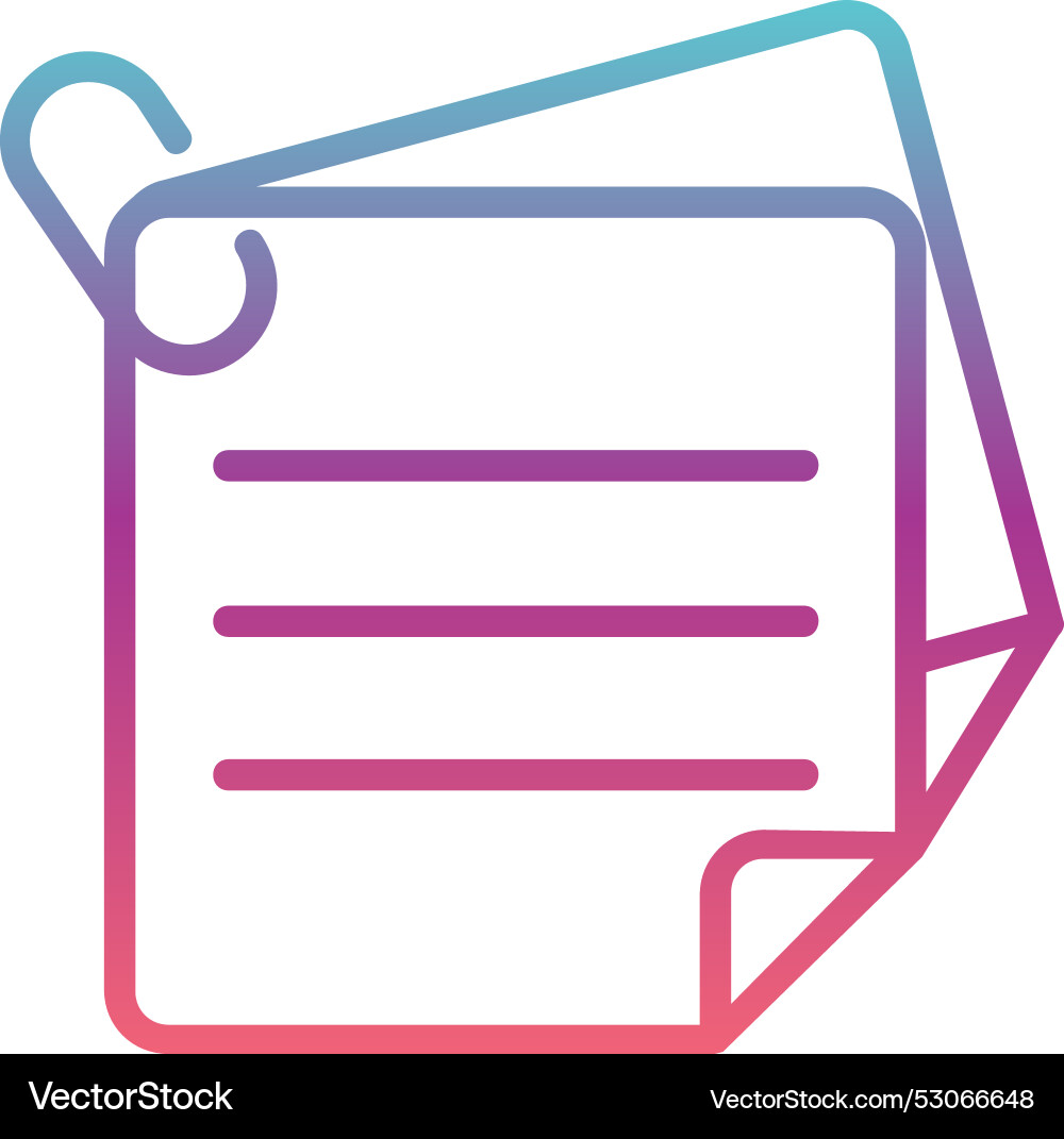 Sticky notes line gradient design vector image