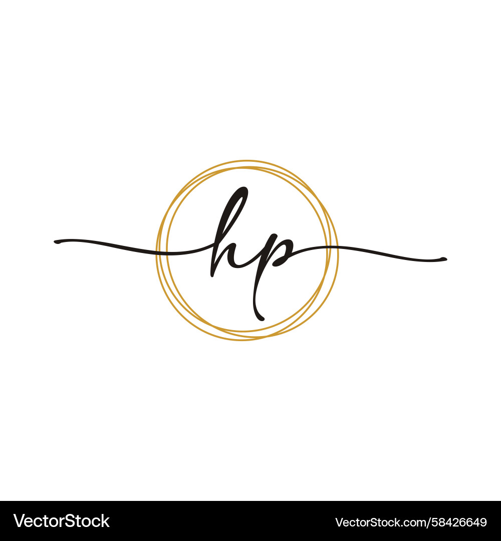 Elegantes erstes Script Logo - H & P Vektorbild
