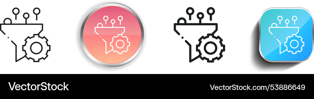 Filter icon thin linear regular and button style Vector Image