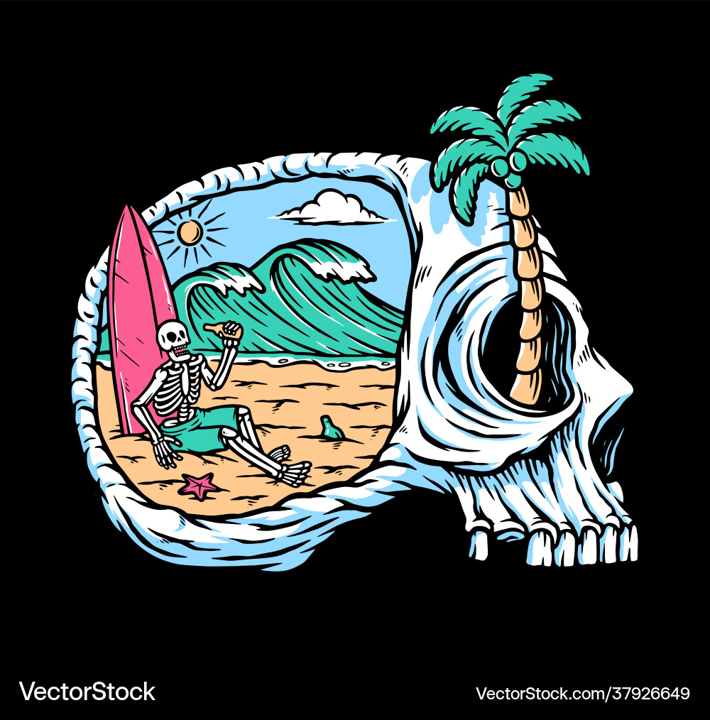Relax your mind on beach Royalty Free Vector Image
