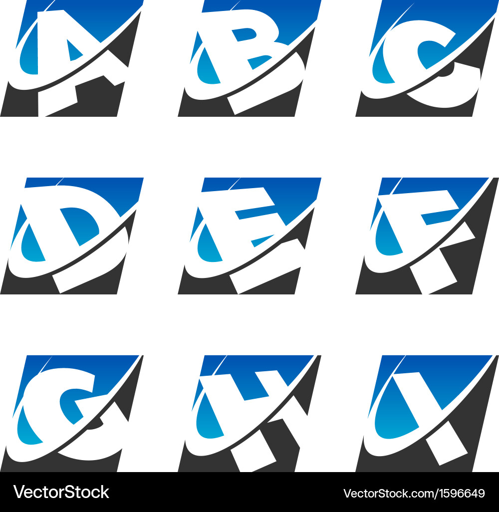 Swoosh Letter Icons - Sport & Alphabet vector image