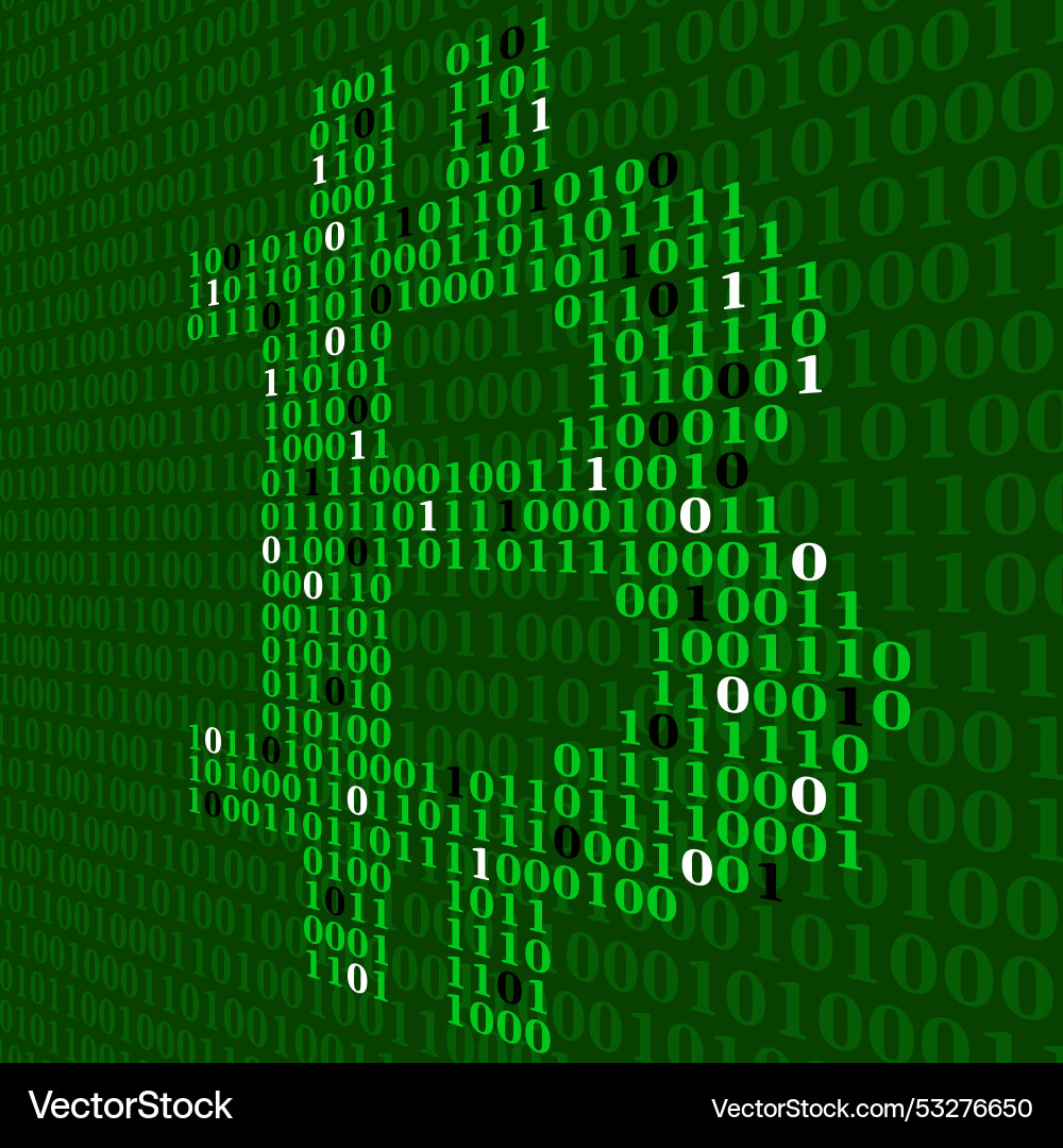 Abstract sign bitcoin of binary code technology vector image
