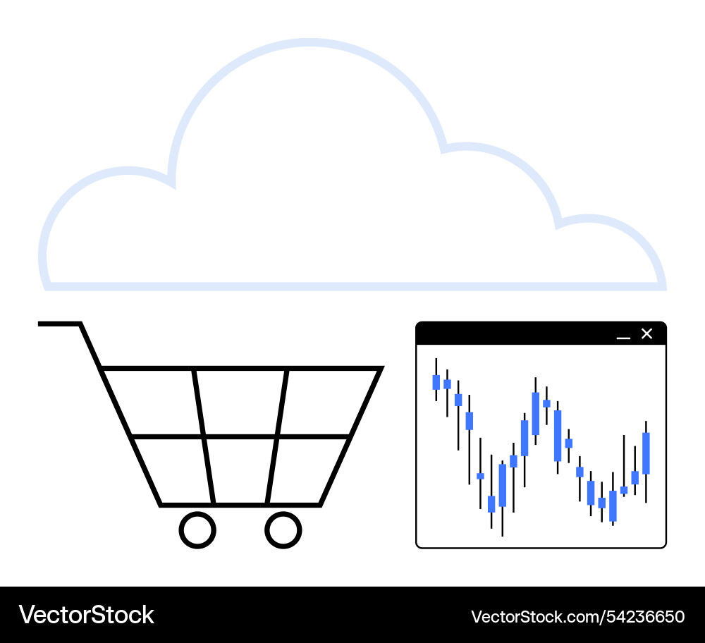 Cloud computing in e-commerce integrating shopping Cloud computing in e-commerce integrating shopping vector image