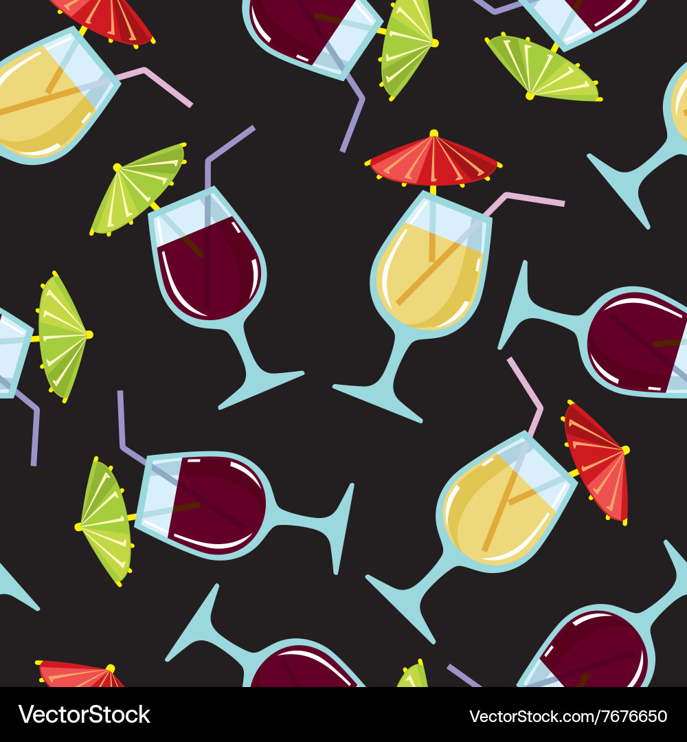 Cocktail Pattern - Summer Vibes vector image