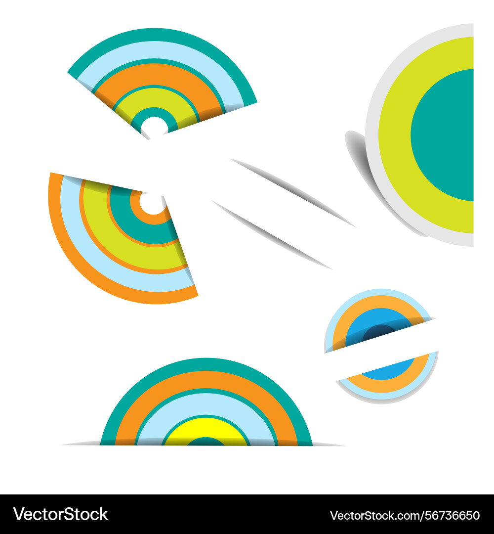 Colored circle pattern with shadow Colored circle pattern with shadow vector image