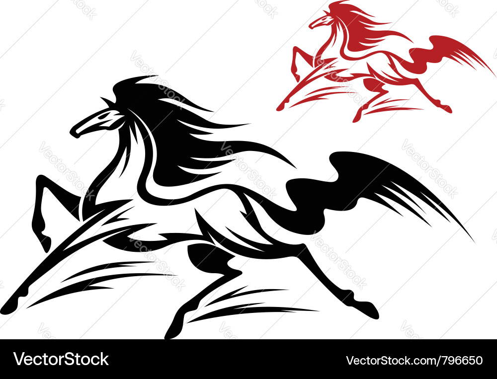 Fast running stallion vector image