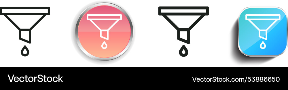 Filter-Icon dünne lineare regelmäßige und Schaltfläche Stil Filter-Icon dünne lineare regelmäßige und Schaltfläche Stil vektorbild