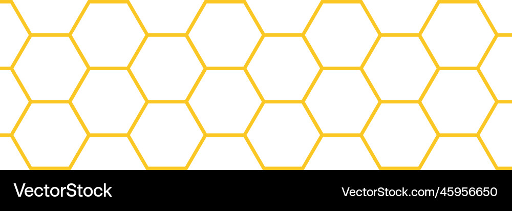 Honeycomb Pattern - Yellow Hexagonal Cells Vector Image