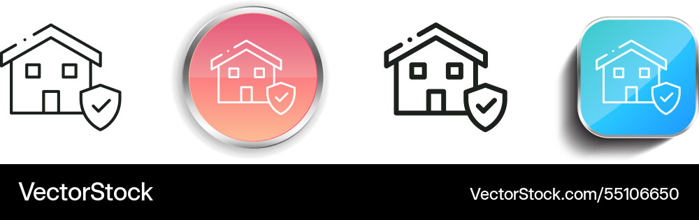 Insurance icon thin linear regular and button vector image