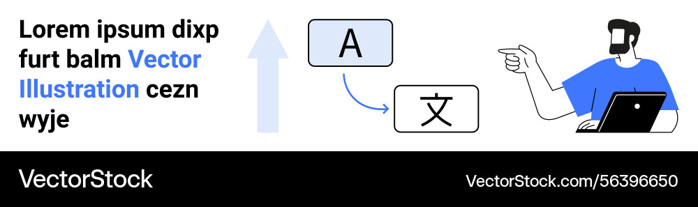 Language translation process with user pointing Language translation process with user pointing vector image