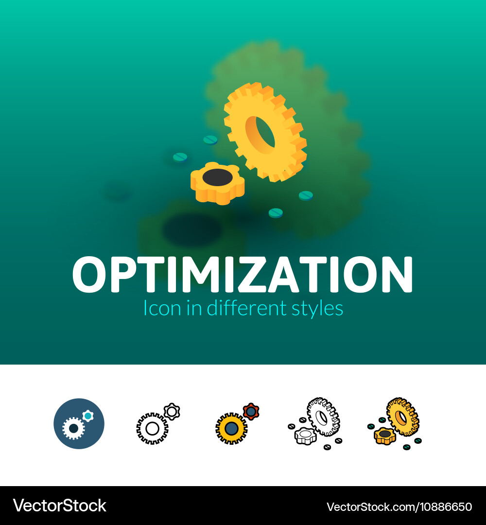 Optimization icon in different style vector image