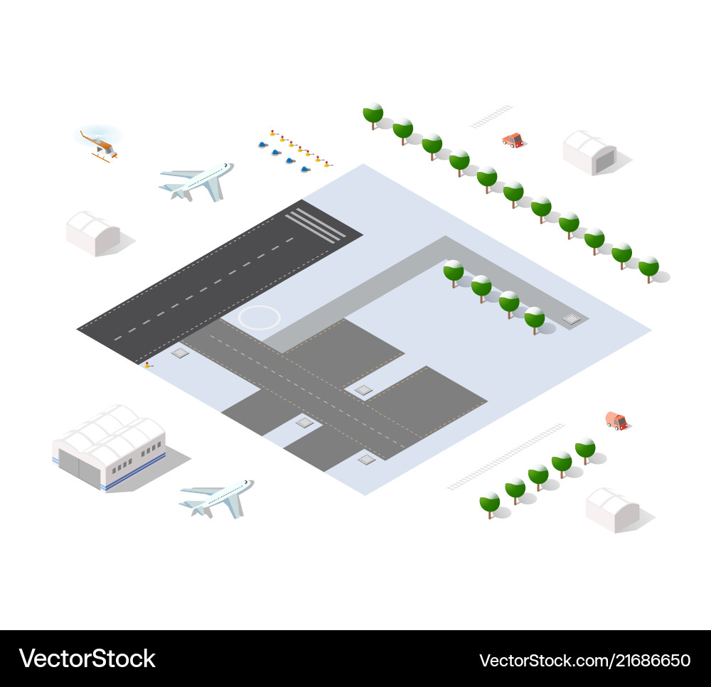 Set of isometric objects Set of isometric objects vector image