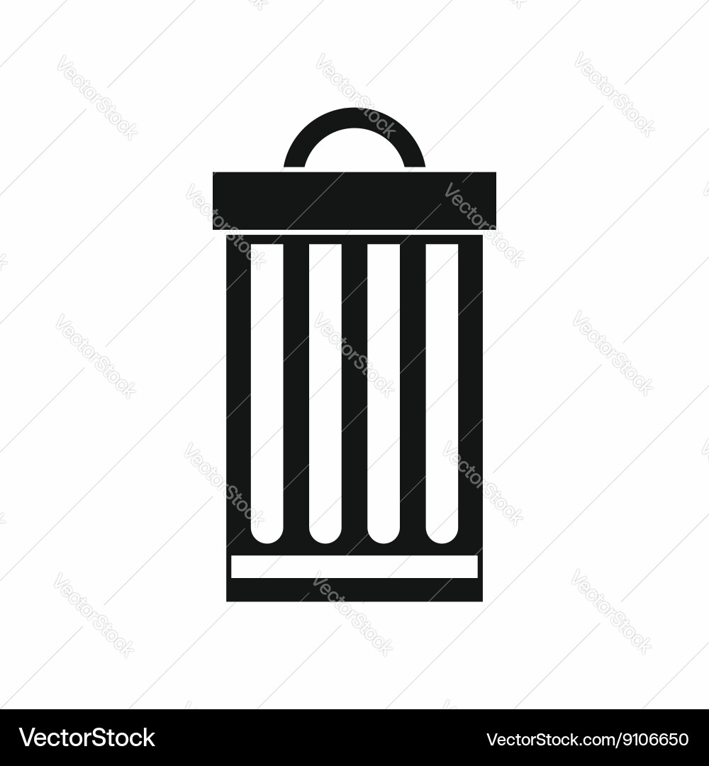 Trash can icon simple style vector image