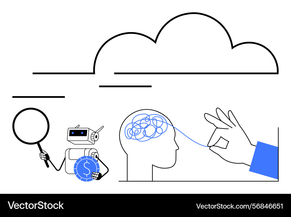 Artificial intelligence tools solving complex Artificial intelligence tools solving complex vector image