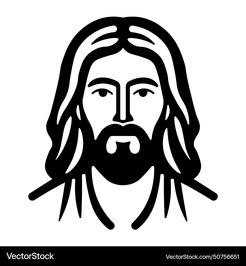 Black jesus icon on white background vector image