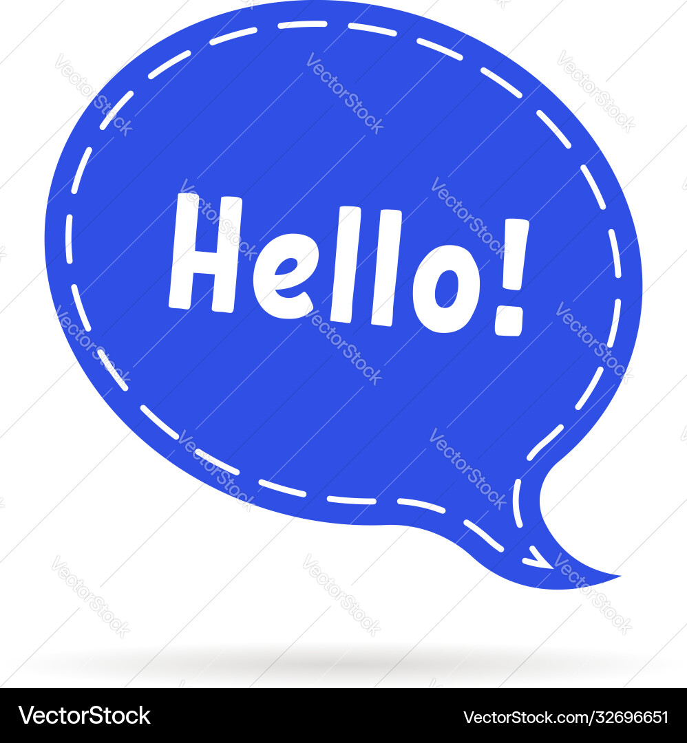 Dotted speech bubble with hello word Dotted speech bubble with hello word vector image