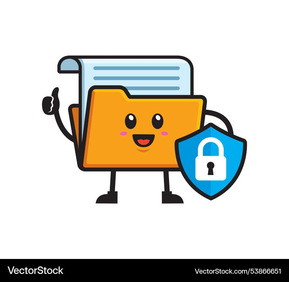 File folder mascot character design File folder mascot character design vector image