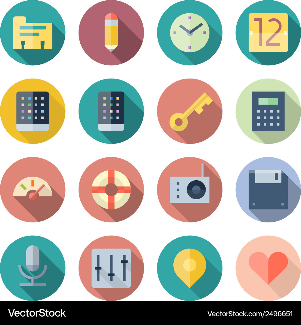 Flat design icons for user interface vector image