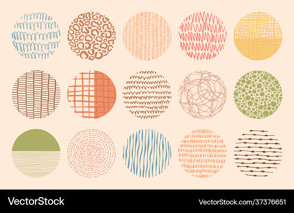 Ink Circle Patterns & Textures Vector Image