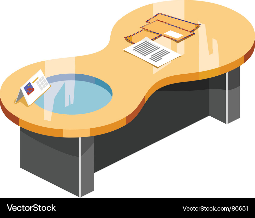 Isometric Desk with Calendar Vector Image