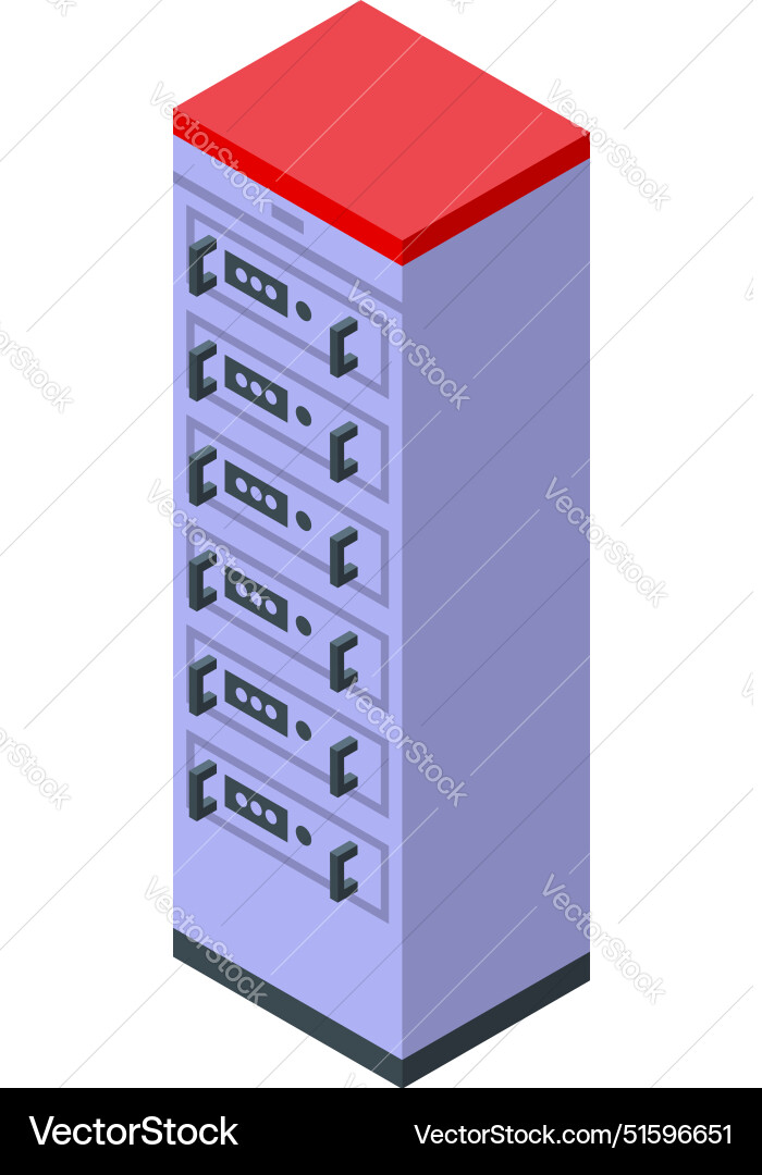 Mainframe server tower storing and processing big Mainframe server tower storing and processing big vector image