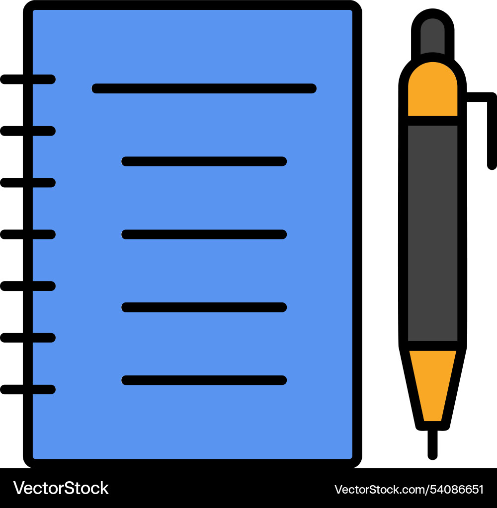 Notebook line filled icon design Vector Image