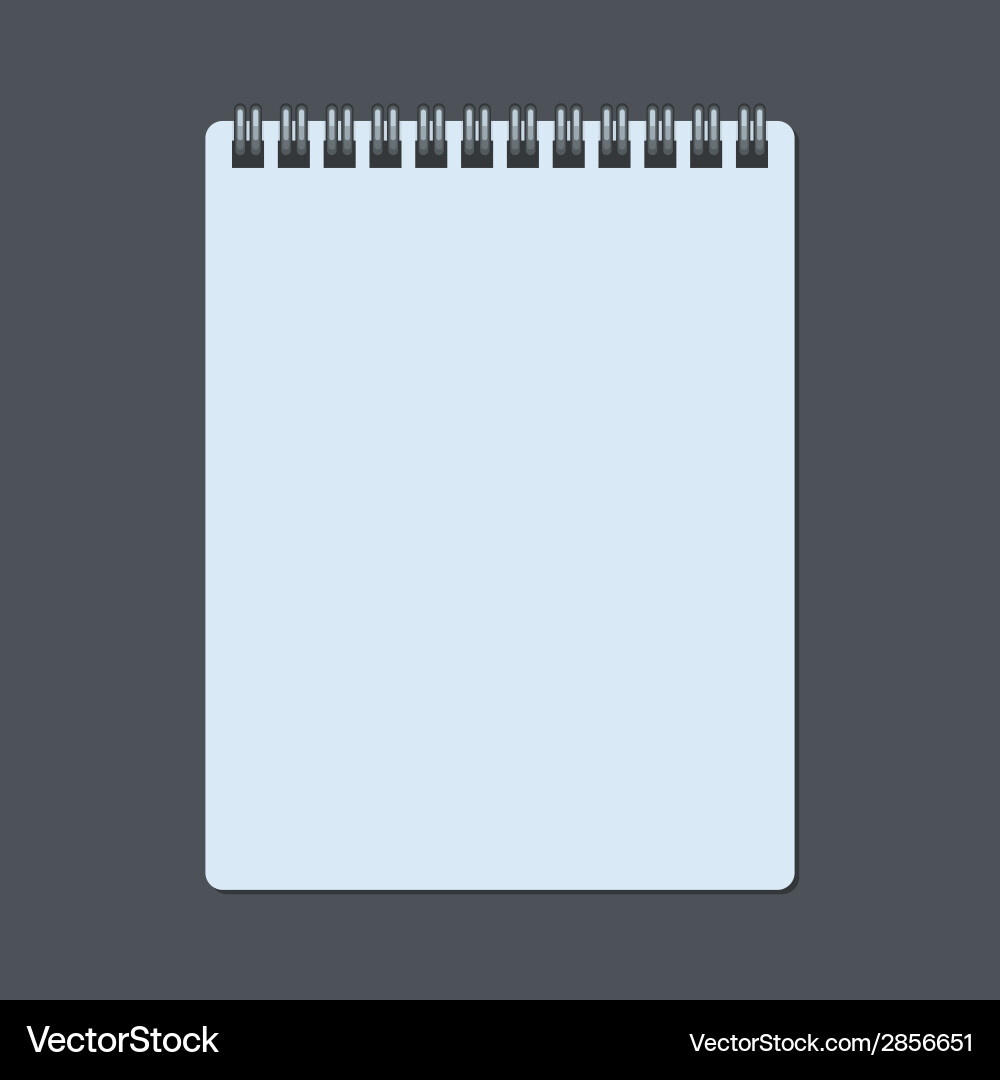 Realistic spiral notepad notebook isolated on dark Vector Image