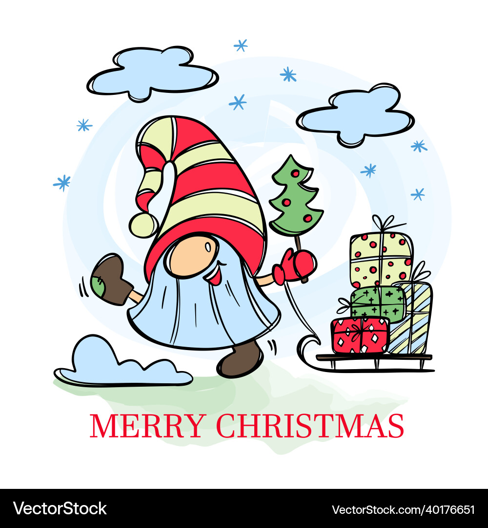 Santa 2022 funny new year hand drawn Santa 2022 funny new year hand drawn vector image