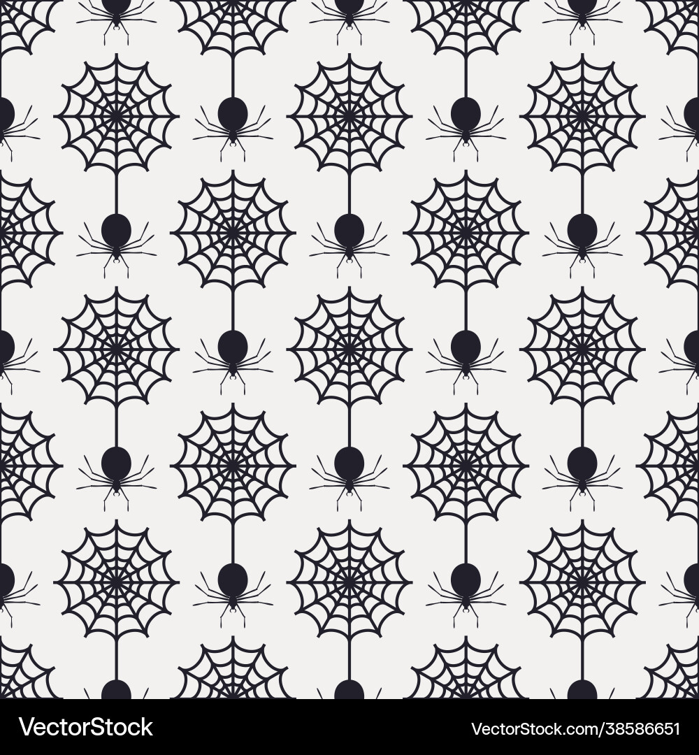 Seamless pattern with web and spiders Seamless pattern with web and spiders vector image