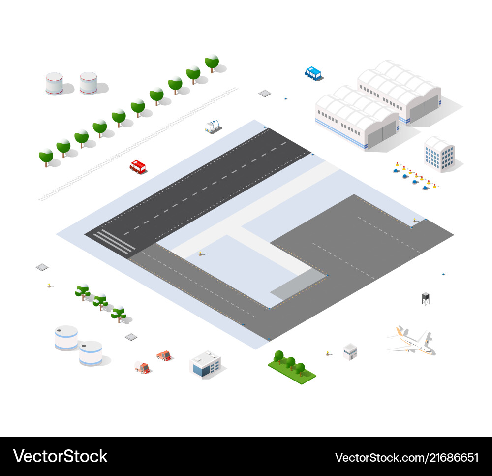 Set of isometric objects Set of isometric objects vector image