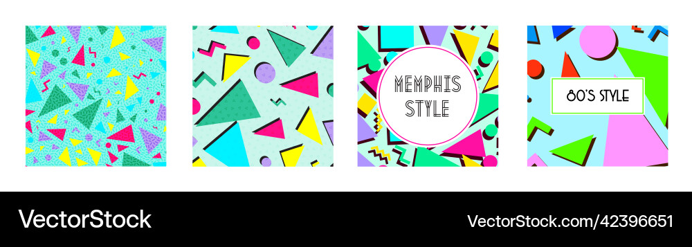 Set of retro vintage 80s or 90s fashion style vector image