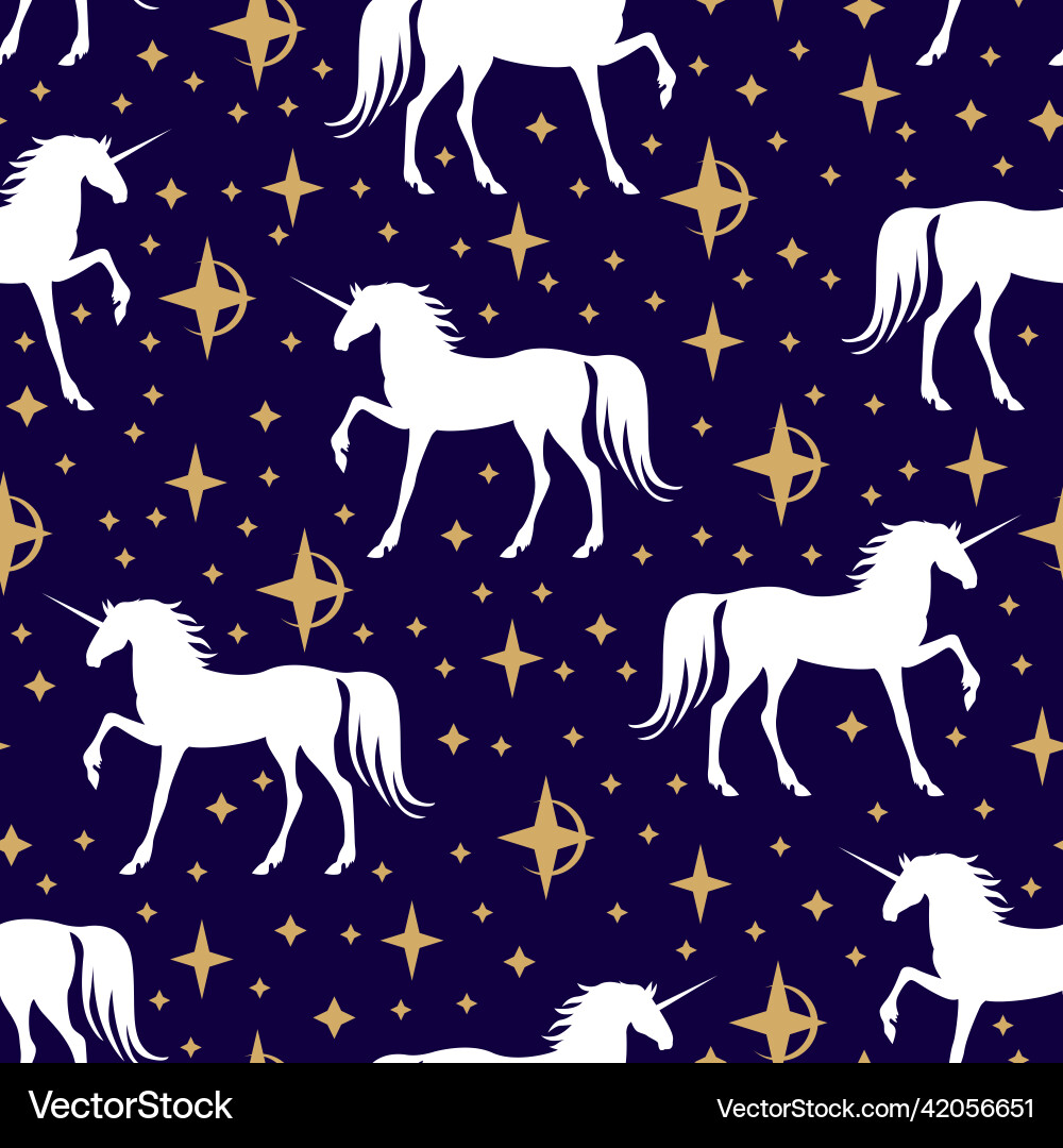 Sparkling Unicorn Pattern vector image