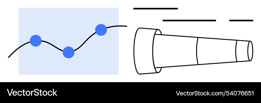 Telescope and line graph data Telescope and line graph data Vector Image