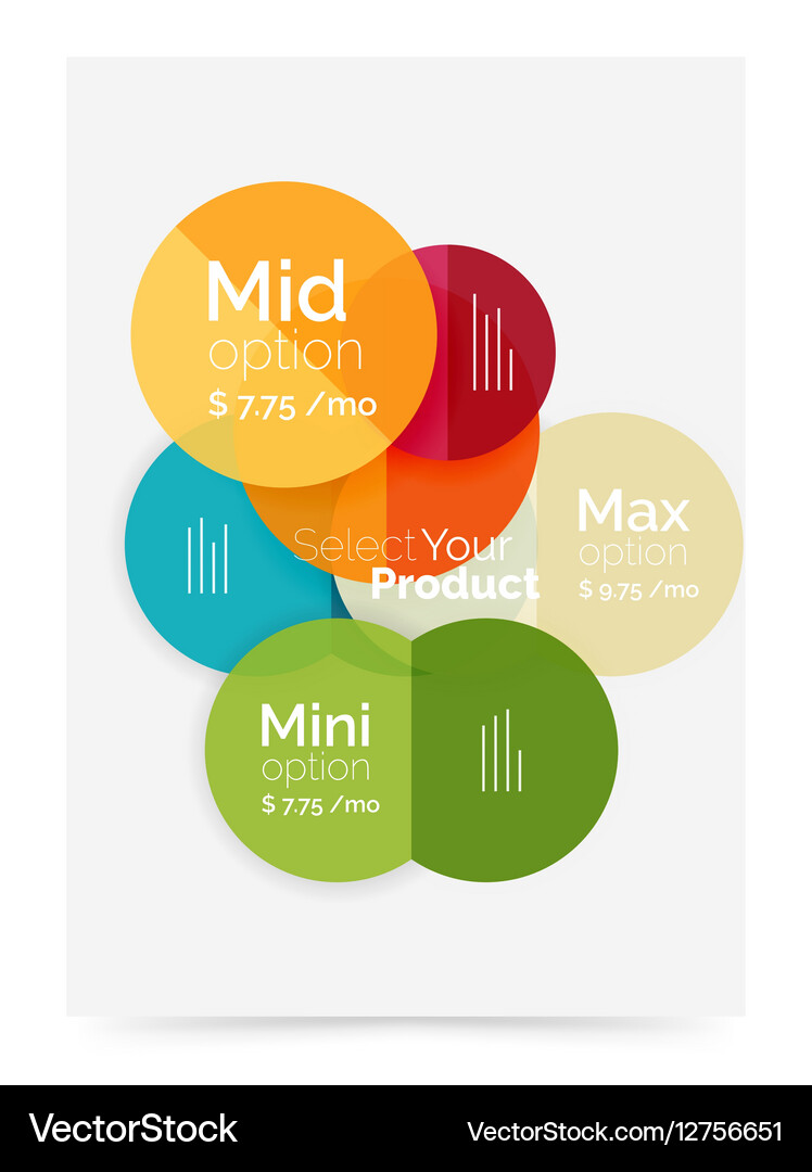 Transparent paper circles with option text Vector Image