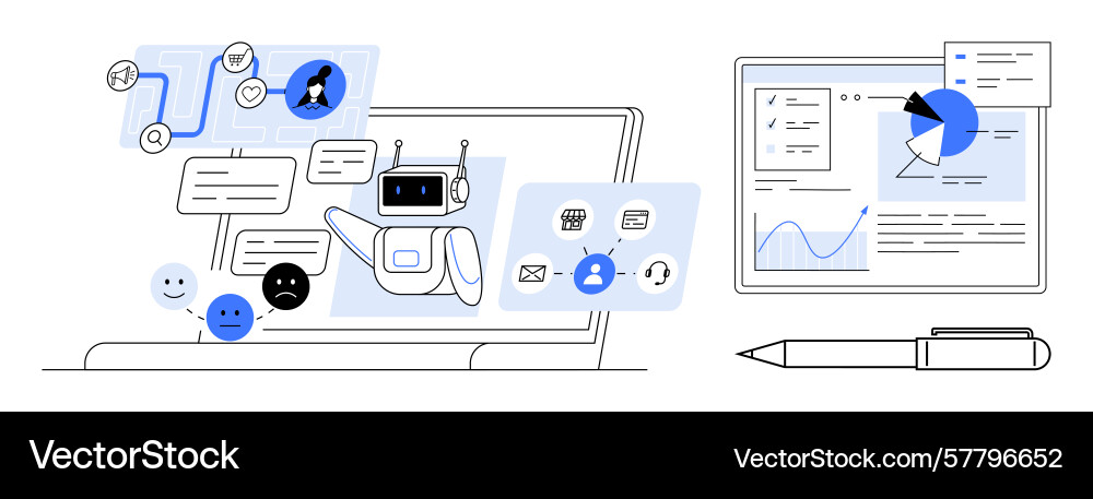 Ai chatbot and data analysis interface for smart Ai chatbot and data analysis interface for smart vector image