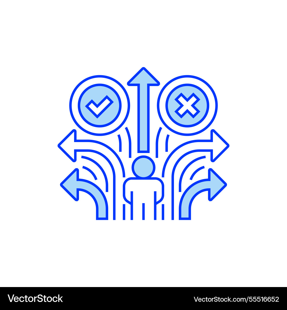 Decision making filled line icon linear style Decision making filled line icon linear style vector image