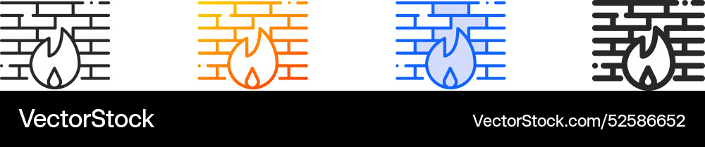 Firewall iconthin linear gradient blue stroke Firewall iconthin linear gradient blue stroke vector image