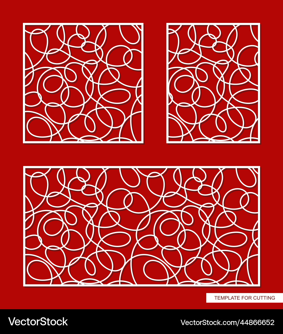 Set of panels with a pattern chaotic lines Set of panels with a pattern chaotic lines vector image